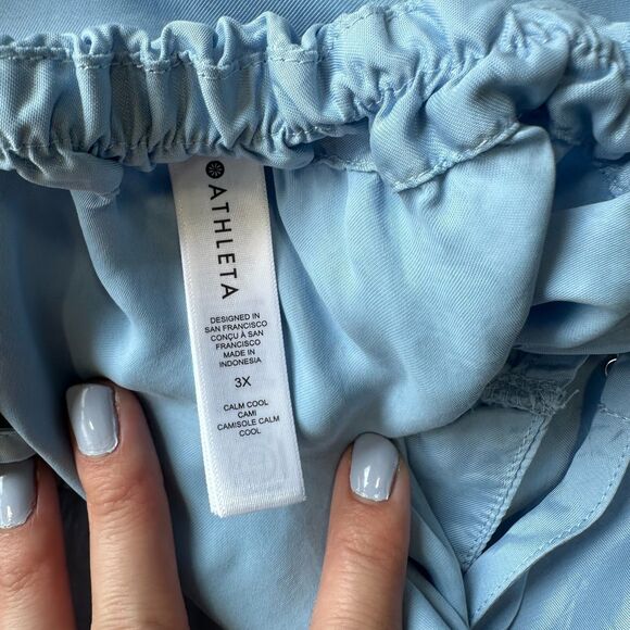 Athleta Calm Cool Sleeveless Spaghetti Strap V-Neck Cami Gray Women's Size 2X - Picture 4 of 10